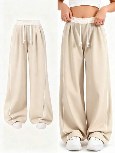 SHEIN Sparklyn 1 件 Tween 女童宽松休闲运动裤，纯色