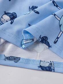 SHEIN 4pcs/Set Baby Girls' Casual Daily All-Match Versatile Ruffle Trim Top, Soft Comfortable Fabric Top - Royal Blue - View 5