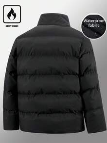 Manfinity Homme Áo khoác nam cổ đứng, thiết kế chần bông, phong cách đường phố rộng rãi, đa năng, thoải mái và công sở, áo khoác đệm màu đen, áo khoác nam, áo khoác ngoài nam, áo khoác giữ nhiệt mùa đông, áo khoác nam, áo khoác thường ngày, giải trí hàng ngày, chuyến đi cuối tuần, hoạt động ngoài trời, thám hiểm du lịch, môi trường làm việc thoải mái hoặc những dịp bán trang trọng, quà tặng bạn trai/chồng, quà kỷ niệm, trang phục Giáng sinh, áo khoác rộng cho nam, áo khoác nam, áo khoác mùa đông cho nam - màu đen - Xem 2