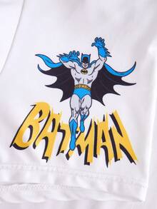 BATMAN X SHEIN 3pcs Men's Letter & Cartoon Figure Graphic Boxer Briefs Graphic Boxers Boys Underwear Boxer Briefs, Cartoon Superhero Print,Oft & Comfortable Custom Underwear Custom Boxers Men - Black and White - View 5