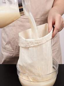 2pcs/3pcs/4pcs Thickened Mesh Filtering Bags, Cheesecloth Bags For Herb Decoction, Broth, Soy Milk Filtration - Beige - View 11
