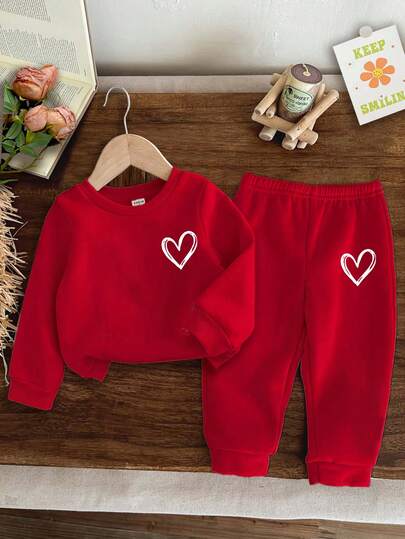 SHEIN Babyflicka Casual Rund Hals Tjock Långärmad Tröja