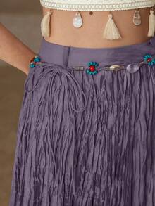 MOTF PREMIUM FALDA ASIMÉTRICA CON BAJO FLUIDO Y TEXTURA - Morado - Ver 5