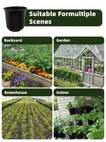 Plastic Flower Pot, Resin Round Garden Planter, Suitable For Seedlings And Flowers, Durable Lawn And Gardening Tool, Practical Spring Essentials