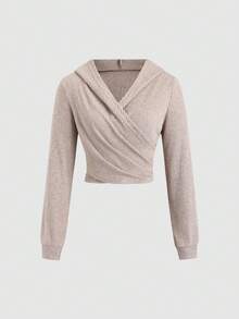 Sweetra Women's Casual Pocket Design Long Sleeve Sweatshirt And Pants 2 Pieces Set, Autumn - Brown - View 4