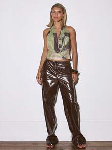 MUSERA Áo kiểu cổ khoét sâu, ôm eo, in họa tiết, thích hợp cho các dịp như đi chơi đêm, dạo phố, mùa thu, thu đông, gợi cảm, thanh lịch, dễ thương, dự tiệc, mùa xuân, hè, lễ hội, nghỉ lễ. - Nhiều màu - Xem 4