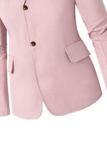 SHEIN 2 قطعة بدلة رسمية للشباب: بليزر + بنطلون، طقم أنيق للزفاف وحفلات عيد الميلاد والمناسبات الرسمية (بليزر + بنطلون) - وردي - مشاهدة 10