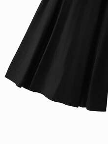 GlowEve CURVE Vest cổ ve màu trơn tay dài có thắt lưng và chân váy midi thanh lịch cho nữ cỡ lớn - màu đen - Xem 3