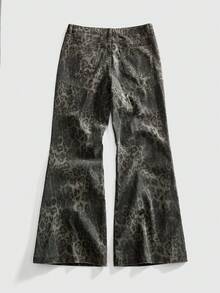ROMWE MEN Street Life Men's Sparkling Diamond Loose Leopard Baggy Jeans - Multicolor - View 2