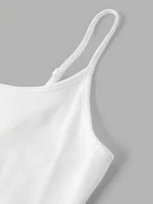 Tseoso 4pcs/Set 95% Cotton Casual Slim-Fit Women's Black And White Camisole Tops Spaghetti Strap Tank Tops. Wearable All Year Round, Basic Style, Suitable For Sports, Gym, Vintage Look, Cute Summer Tops, Soft Girl Style, Summer Outings, Home Wear, Back To School, Fall Women's Clothing, Versatile And Easy To Match. - Multicolor - View 4