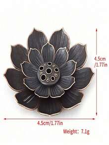 1 Peça Mini Queimador de Incenso de Lótus de 2 Níveis, Adequado para Meditação, Zen, Yoga, Lazer, Exterior, Spa, Decoração Artesanal, Acessório de Sala de Chá, Base para Suporte de Incenso em Linha - Multicolorido - Visão 7