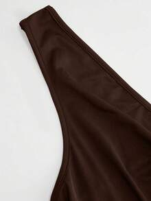 SHEIN Clasi Große Größen Schwarz V-Ausschnitt Taille Plissee Strickkleid