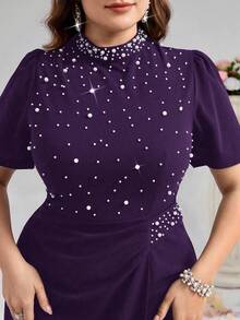 Coutiva 大码正式晚礼服（华丽装饰） - 紫色 - 查看 7