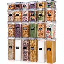 Set 2 Buah / 4 Buah Wadah Tertutup Multifungsi untuk Biji-bijian dan Makanan Kering (2,8L), Mudah Disimpan, Sangat Cocok untuk Pengorganisasian Dapur dan Perlengkapan Sekolah - Putih - View 3