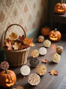 15 piezas - Bolas de ratán y mimbre de colores mixtos - Esferas decorativas naturales para manualidades DIY, decoración de boda, árbol de Navidad, adornos para el hogar, relleno de jarrones - 5 colores surtidos, 45 mm, negro, gris, marrón y blanco, negro, bolas grandes de ratán y mimbre - Mezcla de 5 colores, bolas decorativas para tazones, relleno de jarrones, decoraciones de mesa de café, centros de mesa para fiestas de boda, confeti decorativo, 3 cm/4 cm/5 cm - Multicolor - Ver 7