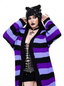 Whyspr 全新百搭休闲宽松长袖长开衫毛衣，多色 - 彩色 - 查看 8