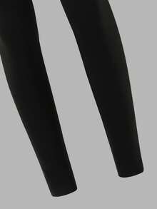 女童休闲浅灰色长袖上衣和黑色裤子运动服套装 - 淺灰色 - 查看 6