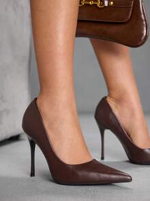 CUCCOO SZL Women's Classic Pointed Toe Stiletto High Heel Pumps, Suitable For Commuting, Dating, Parties, Weddings And Other Occasions For Christmas Spring Shoes - Brown - View 8