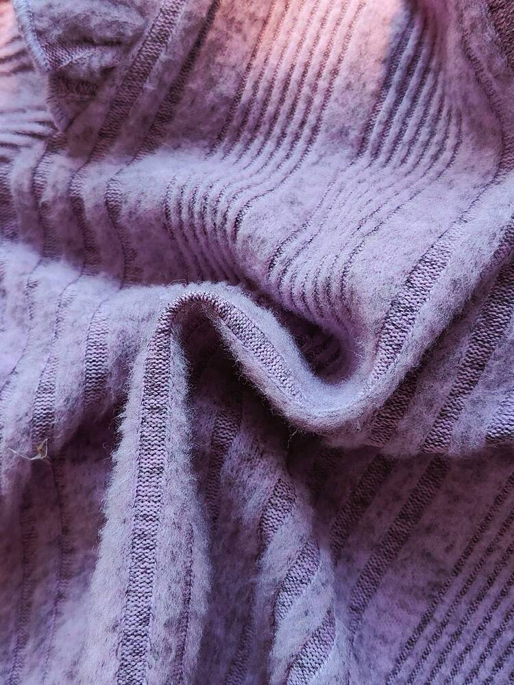 SHEIN 幼児女の子用 ドリーミーなパープルのクルーネック長袖トップ デニムジーンズとのコーデ、フローラル刺繍アクセント、カジュアルシックスタイル、お出かけ、学校、友人との集まり、週末のパーティーに適しています - マルチカラー - 見る 5