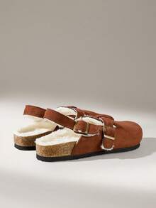 Solecia Women's Thick Sole Slip-On Mule Shoes, Closed Toe, Casual Loafers For Spring & Autumn - Chocolate Brown - View 4