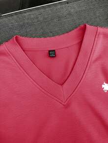 SHEIN EZwear 女士休闲花卉印花超大V领宽松运动衫，浅粉色和深灰色，适合秋冬季 - 粉色 - 查看 6