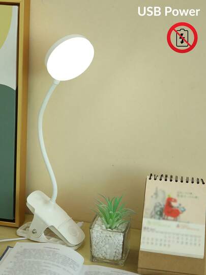 1Pc USB Power Led Standing Clip-On Bright White Light Desk Lamp, Flexible Plug-In Home-Use Desk Lamp,  Long Press Dimmable Brightness,Eye-Caring Reading Lamp, Used For Bedside Portable Desk Lamp (Includes Usb  Cable),Book Reading Light,Book Lamp,Light For Reading With Clip