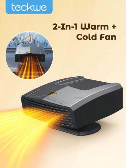 Teckwe Aquecedor de Carro, Aquecedor de Carro Portátil Ventilador Descongelante, 2 em 1 Aquecimento e Resfriamento, Descongelamento Rápido com Plugue no Isqueiro, Desembaçador de Janela para Carro, SUV, Jipes, Caminhões