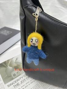 (Not Plush Filled)Cute Felt Ornament Set, Adorable Keychain & Bag Charm With Mini Home Decor For Shelf Desk, Aesthetic Photo Prop - Multicolor - View 2