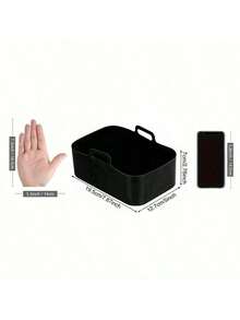 1 Piece Air Fryer Silicone Gasket Rectangular Air Fryer Silicone Baking Tray Reusable Replacement Basket Accessory | Non-Stick | Easy To Clean | Food Safety