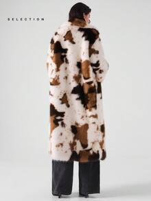 LYSMO SELECTION 2025 Toamnă minimalistă pentru femei/Paltoane lungi și pufoase din blană artificială pentru femei SELECTION/Modă pentru iarnă/Costume de Halloween pentru femei/Îmbrăcăminte de Crăciun pentru femei/Coșmar înainte de Crăciun/Petrecere/Haine de iarnă/Topuri maro/Paltoane termice din blană artificială cu guler înalt/Paltoane cu imprimeu leopard/Paltoane cu imprimeu ghepard - Multicolor - Vizualizare 2