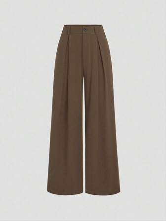 SHEIN LUNE 大码百褶百搭办公裤