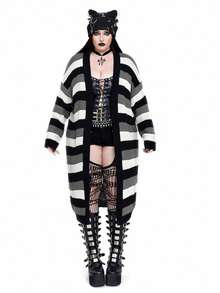 Whyspr New Versatile Casual Loose Fit Long Sleeve Long Cardigan Sweater, Multi-Color - Multicolor - View 3