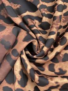 Modelyn Plus Size Elegant Leopard Gradient Flared Skirt - Multicolor - View 4