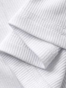 DAZY Women's Hollow Out Front Basic Workout Tank Top - White - View 3