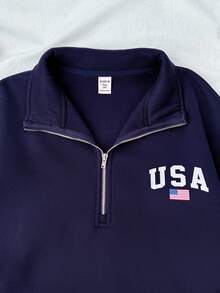 青少年女孩运动衫套装落肩拉链半开襟短款运动衫