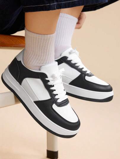 SHEIN X Lucía Bellido CUCCOO EASI 女士时尚系带厚底休闲鞋，防水厚底运动鞋，春秋百搭