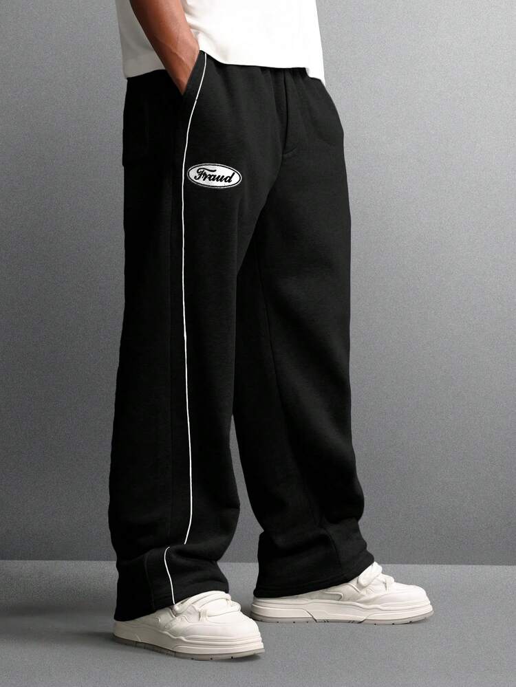 Baggy Sweatpants With Contrast Piping