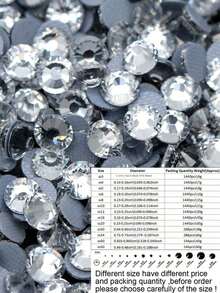 144/288/1440 piezas 1 paquete Cristales de Rhinestone de vidrio con fijación en caliente para planchar, piedras brillantes para diseño de ropa DIY, decoración de fiestas, manualidades y costura