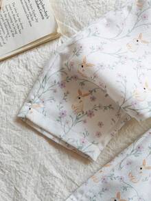 Vintaside Kids Baby Girls Two Pieces Set Features A Round-Neck Long-Sleeved Top And Overalls For Spring And Autumn. - Mauve Purple - View 3