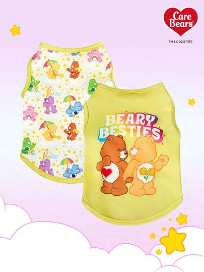 Care Bears X PETSIN 1pc Colorful Love Bear Pet Tank Top Skin Friendly Breathable Pet Clothes
