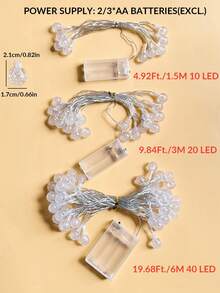 1.5/3/6/10米电池供电LED泡泡球灯串，室内装饰，卧室装饰，婚礼派对装饰灯串，塑料水晶球装饰仙女灯，圣诞树装饰灯，客厅墙壁桌面装饰灯