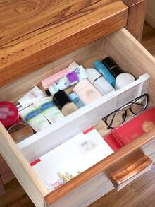 Organizador divisor de cajón expandible - Partición ajustable para gabinete de cocina, 1 set de divisores creativos para almacenamiento de utensilios - Blanco - Ver 5