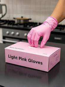 50/100PCS Pink Disposable Nitrile Gloves Powder Free Latex Free Kitchen Hair Dye Beauty Salon Waterproof Anti Static