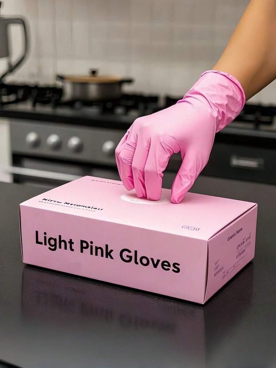 50/100PCS Pink Disposable Nitrile Gloves Powder Free Latex Free Kitchen Hair Dye Beauty Salon Waterproof Anti Static