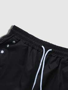 ROMWE MEN Goth Spring Casual Graphic Men'S Cross Printed Loose Wide Leg Long Pants - Multicolor - View 5