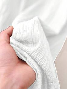 SHEIN LUNE Áo sơ mi nữ màu trơn, kiểu dáng thường ngày, thích hợp cho mùa hè. - trắng - Xem 7