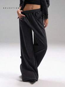 LYSMO 女式休闲宽松运动裤，饰有水钻 - 黑色 - 查看 4