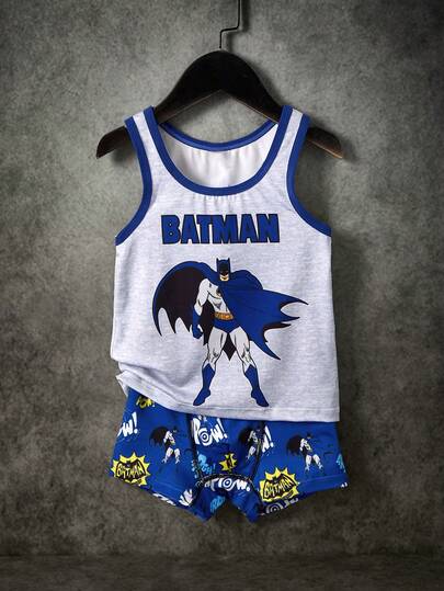 BATMAN X SHEIN Young Boys undertröja
