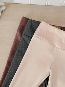 SHEIN LMoss Kids LMoss 3件套女婴秋冬加厚保暖内衬打底裤（黑色、灰色和杏色）。买1送3，百搭休闲保暖内衬裤 - 彩色 - 查看 4