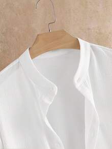 HIMLAND Herren Set mit lässigem Langarmhemd und gestreifter Hose, Herbst-Brunch-Outfit für Herren, Manfinity-Männer, Herren-Hemd-Co-Ords, gestreifte Hose, Herren, europäische Sommer-Outfits für Männer, Set aus Leinenhosen für Männer